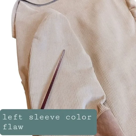 VINTAGE LEVI'S Corduroy Blazer Sport Coat Suede Elbows Two Button Tan Size 44L - Picture 11 of 16